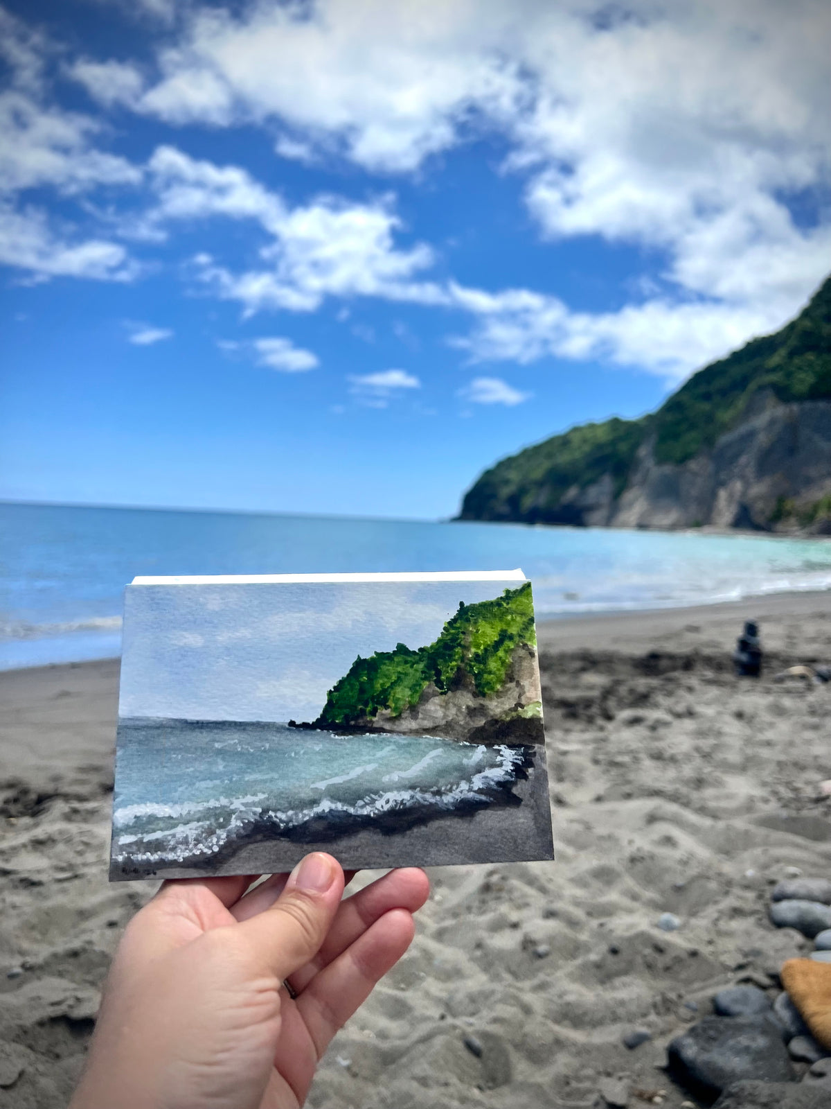 Praia do Fogo – Watercolor Landscape Fine Art Giclée Print